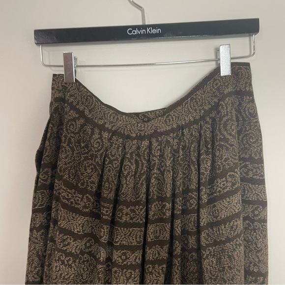 [Jones New York] Vintage 100% Rayon Brown Printed Maxi Wrap Skirt - Picture 8 of 8